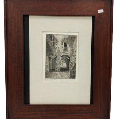 EUGENE E. LOVING PENCIL SIGNED ETCHING