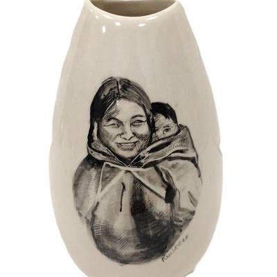 BERING SEA ORIGINALS HAND PAINTED VASE