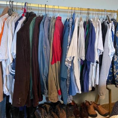 Clothing racks filled