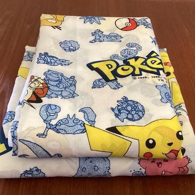 MMM003 Twin Sized Pokémon Flat & Fitted Sheet Set
