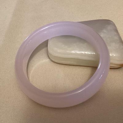 MMM166 Lotus Pink Jade Bangle Bracelet New