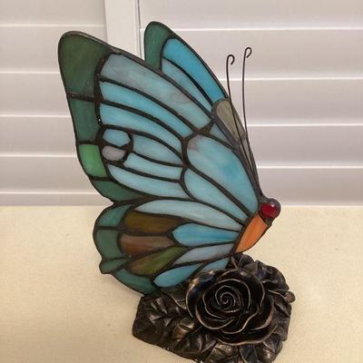 MMM191 Tiffany Style Stained Glass Butterfly Lamp New