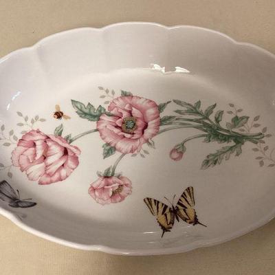 MMM029 Lenox Butterfly Meadow 13” Scalloped Oval Baker New