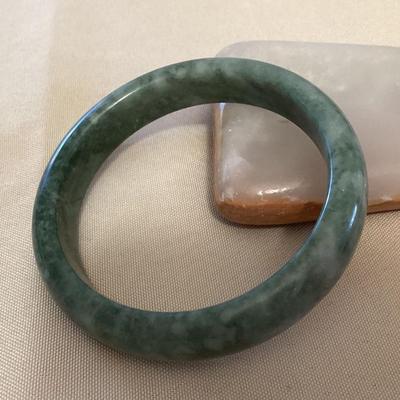 MMM155 Green Jade Bangle Bracelet New 