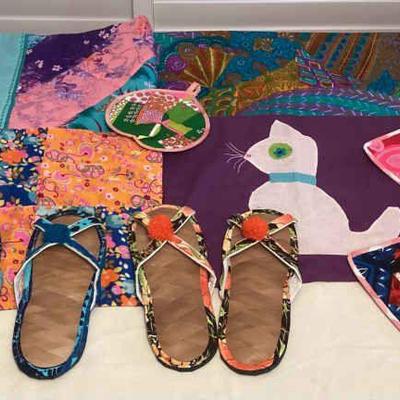 MMM140 Vintage Fabric, House Slippers, Pillow Cases & Pot Holders
