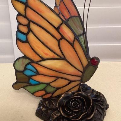 MMM190 Tiffany Style Stained Glass Butterfly Lamp New