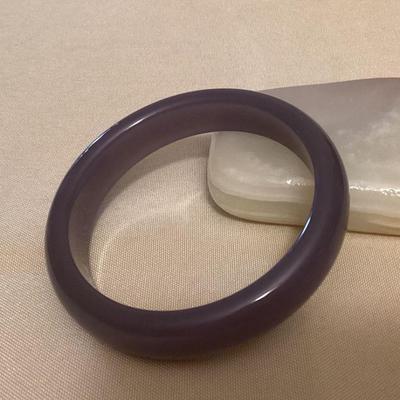 MMM164 Purple Jade Bangle Bracelet New
