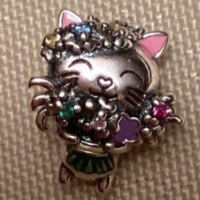 MMM056 Sterling Silver Hula Cat Charm New