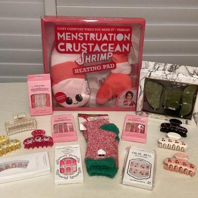 MMM137 Heating Pad, Press On Nails, Hair Clips, Jade? Face Tools & More!
