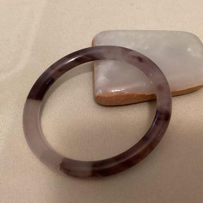 MMM169 Violet Jade Bangle Bracelet New 