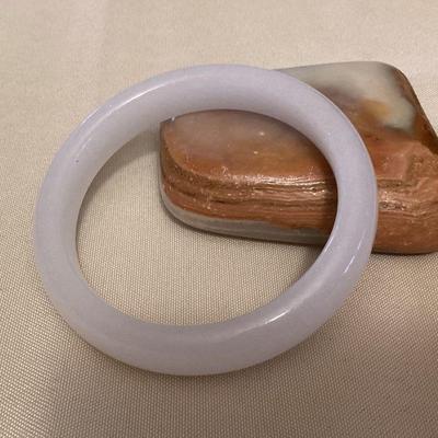 MMM157 White Jade Bangle Bracelet New