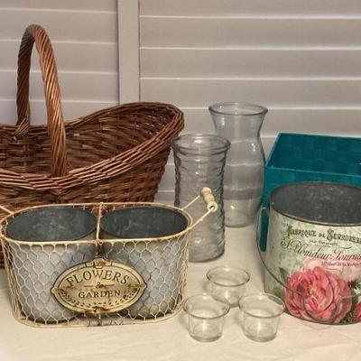 MMM118 Large Basket, Storage Bin, Glass Vases & More!