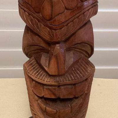 MMM176 Vintage Carved Wood Tiki Figure By Pauli