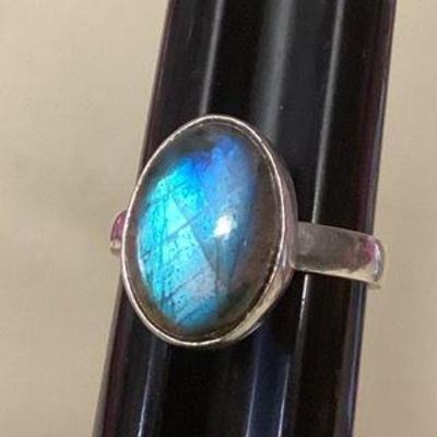 MMM069 Sterling Silver Labradorite Ring Size 7.5