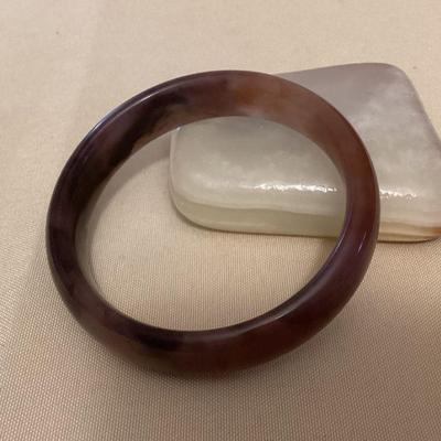 MMM167 Violet Jade Bangle Bracelet New 