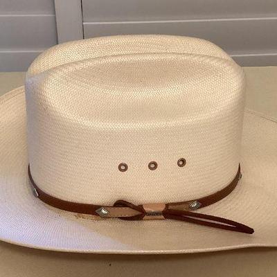 MMM179 Stetson Shantung Panama Hat Size 7 3/8