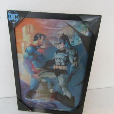 DC Comics Comic Walls Superman WITH Batman Dual Image Lenticular Wall Hanging - 13" x 19"