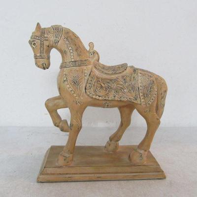 Vintage Chinese Tang Dynasty Style Warhorse Statue - 10" x 12" x 4½"