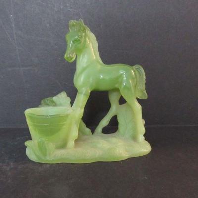 Vintage Hand Carved Made in Italy Gino Ruggeri Horse & Bucket Figurine - 5" Tall