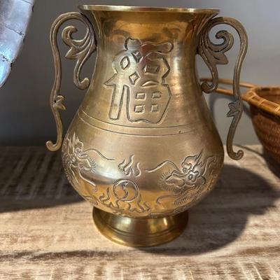 Antique SOLID heavy brass. (Pair)