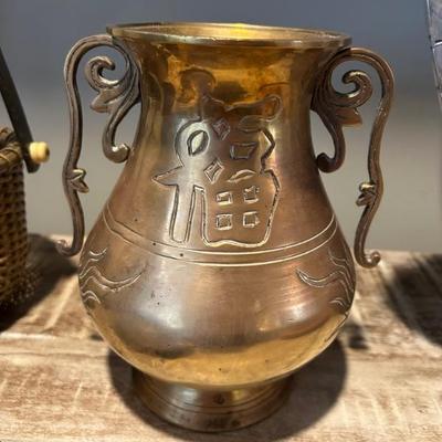 Antique SOLID heavy brass (pair) 