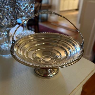 Sterling silver handled candy dish