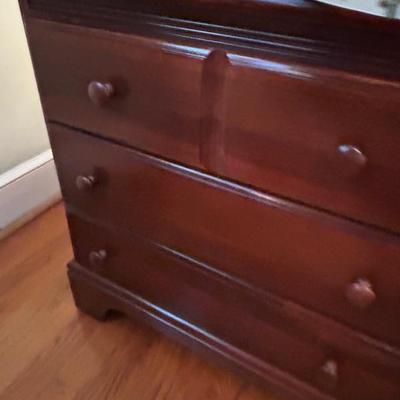 Bassett nightstand measures 26” wide x 25” tall x 16” deep. $54