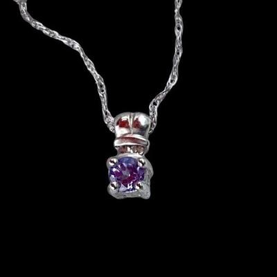 ANMC752 10k Stamped Pendant	Purple pendant with stamped chain
