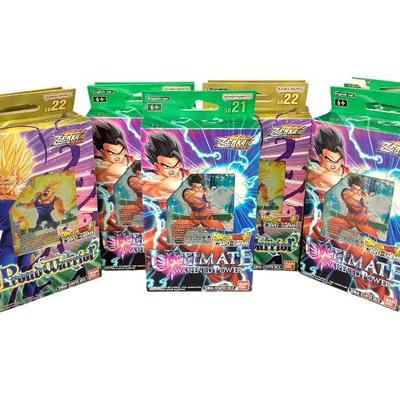 TN214 9 Pack Dragon Ball Card Game Pack	New Bandai Namco dragon ball card games, one has damage to box

