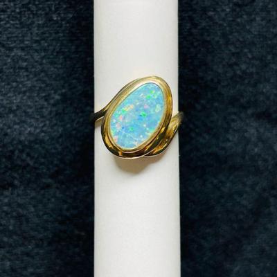 TN237 14k Yellow Gold Freestyle Opal Ring	Sz 7.25
