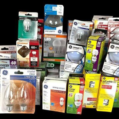 KEKU603 Large Lightbulb Assortment	All appear new and unused, though some wear on boxes may have broken seals. 
