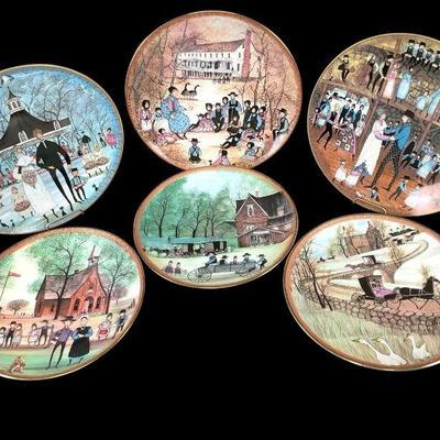 TN26 Six P Buckley Moss Porcelain Plate Collection	By Anna perenna, no paperwork. All with original boxes, some wear on outside of boxes
