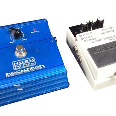 ANMC758 Two Guitar Pedal Lot 1	Rocky Ron hush noise reduction effects FX pedal & BOSS NS-2 noise suppressor
