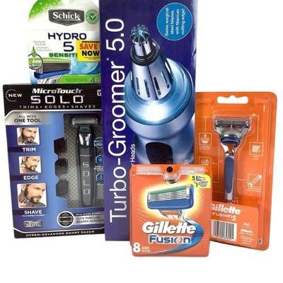 KEKU600 Microtouch And More Grooming Assortment	All products appear sealed and unused except the container of Gillette fusion cartridges...