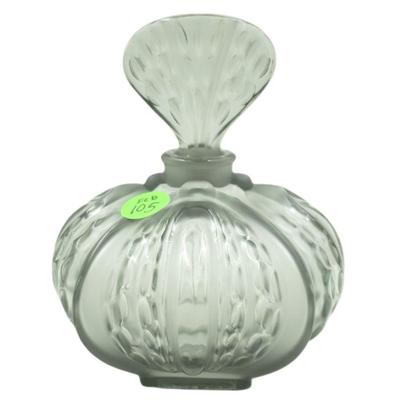 LALIQUE CRYSTAL RARE MIRABEL GREY PERFUME BOTTLE