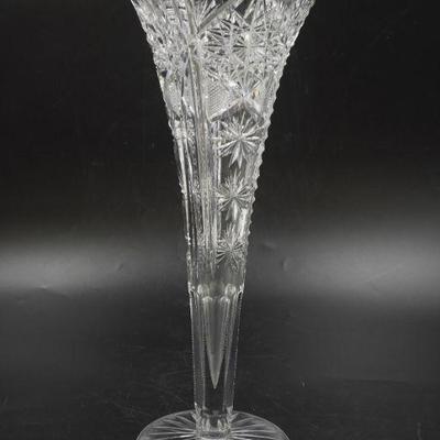 TALL AMERICAN BRILLIANT TRUMPET VASE