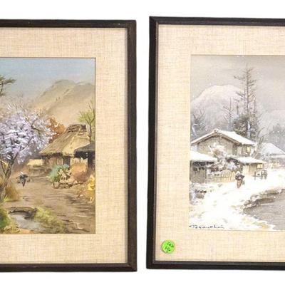 PAIR OF FUKUTARO TERAUCHI (1891-1964) WATERCOLORS