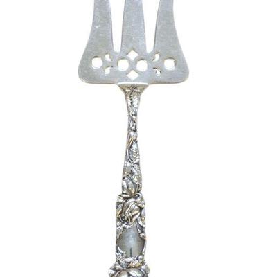 STERLING SILVER BRIDAL ROSE SOLID TOAST SERVING FORK