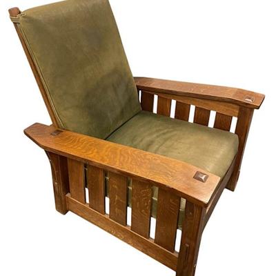 SOLID OAK ARTS & CRAFTS MORRIS CHAIR