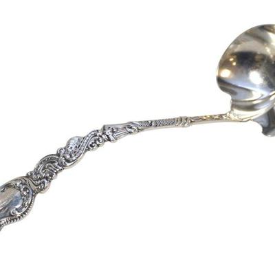 GORHAM STERLING SILVER LARGE ORNATE SOUP LADLE
