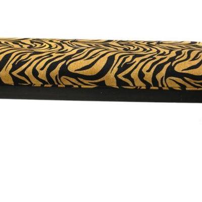 VINTAGE BENCH WITH TIGER UPHOLSTERY