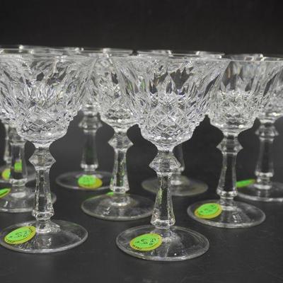 CRYSTAL PEILL OF GERMANY PFALZGRAF WHITE WINE GLASSES - 9 PIECES