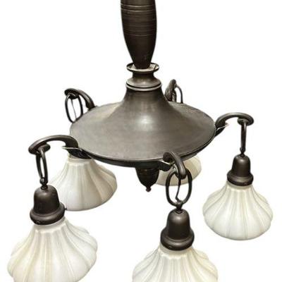 1910 ARTS & CRAFTS 5 LIGHT CHANDELIER