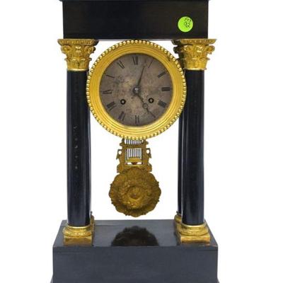 ANTIQUE FRENCH EMPIRE PORTICO CLOCK