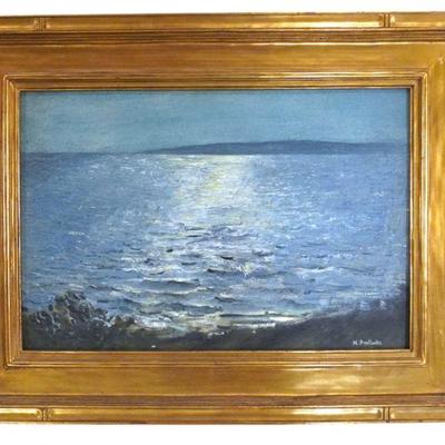 HENRY PRELLWITZ (1865-1940) SEASCAPE AT NIGHT