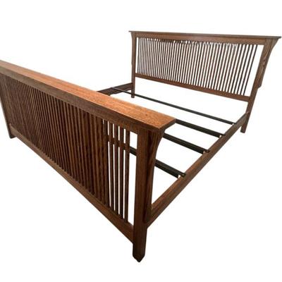 RESTORATION HARDWARE OAK MISSION KING SIZE BED