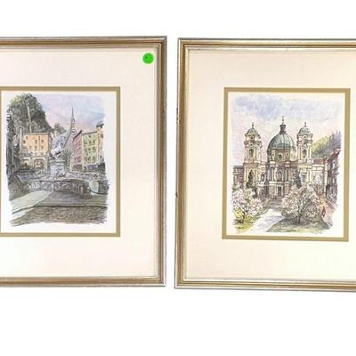 PAIR MCM FRAMED JOSEF FELSINGER COLOR PRINTS