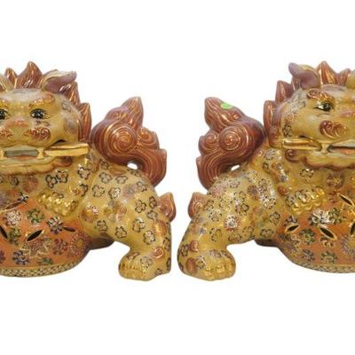 PAIR LARGE CHINESE MORIAGE GUARDIAN FOO DOGS