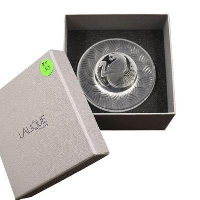 LALIQUE CRYSTAL DRAGON ZODIAC PAPERWEIGHT