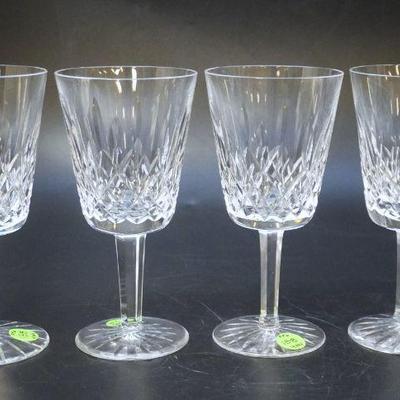 4 WATERFORD CRYSTAL LISMORE GOBLETS